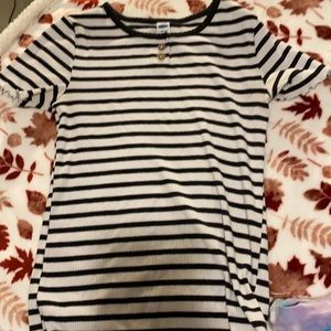 Stripped Long Fitting Tight Tee.